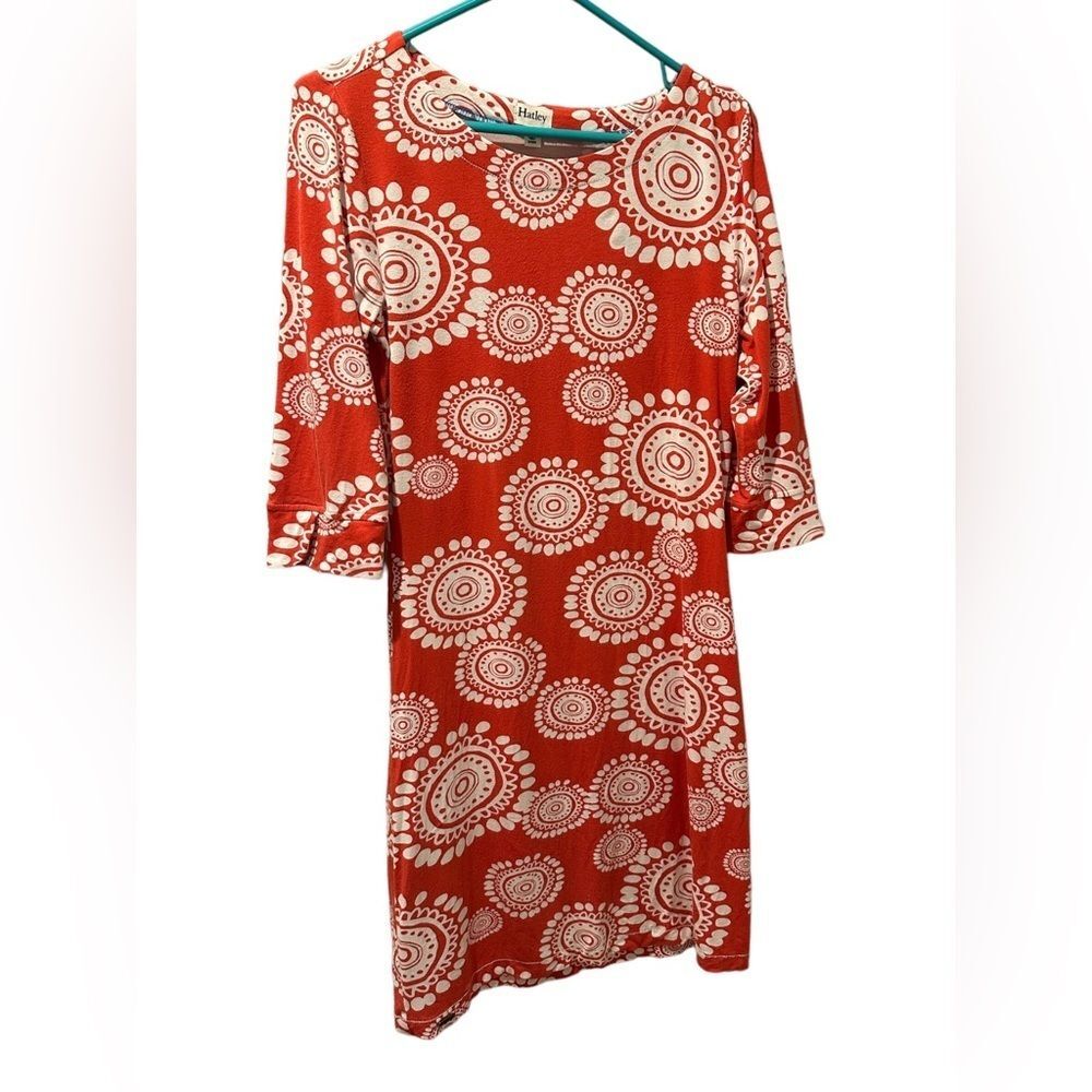 Hatley Dress. Geometric Red & White- size Small Petite